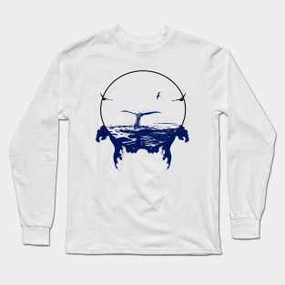 Whale Tale Blue Ocean Long Sleeve T-Shirt